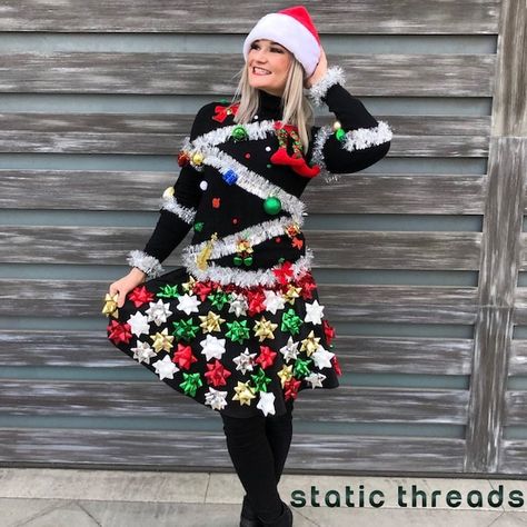 Ugly Christmas Sweater Christmas Tree Sweater Womens Ugly | Etsy Christmas Bow Skirt, Ugly Sweater Christmas Tree, Womens Ugly Christmas Sweater, Ugly Christmas Sweater Outfit, Ugly Christmas Tree, Christmas Sweater Women, Christmas Tree Ugly Sweater, Ugly Christmas Sweater Contest, Diy Christmas Sweater