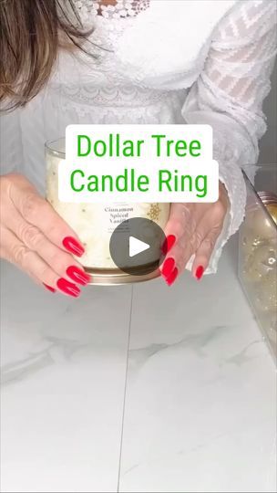 Ornament Candle Centerpiece, Candle Wreath Diy, Christmas Candle Ring, 3 Wick Candle Holder Diy, Flameless Candles Decorating Ideas, Candle Rings Diy, Fancy Candle Holders, Dollar Tree Candles, Christmas Candle Rings