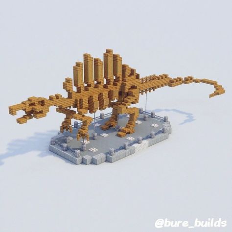 Minecraft Fossil Builds, Minecraft Base Builds, Spinosaurus Fossil, Minecraft Fossils, Museum Minecraft, Minecraft Spawn Ideas, Minecraft Museum, Minecraft Spawn, Dino Museum