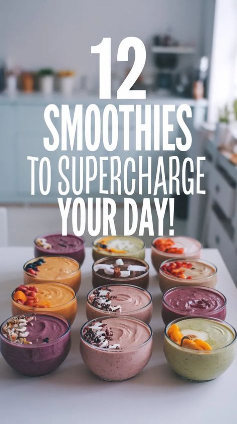 12 Refreshing Smoothie Recipes to Boost Your Energy in 2024 Energy Smoothie Recipes Breakfast, Smoothie Combinations Healthy, Cleansing Smoothie Recipes, Happy Viking Smoothie, Healthy Energy Smoothie Recipes, Smoothie Breakfast Ideas, High Energy Smoothie Recipes, Premade Smoothies For The Week, Beast Blender Smoothie Recipes