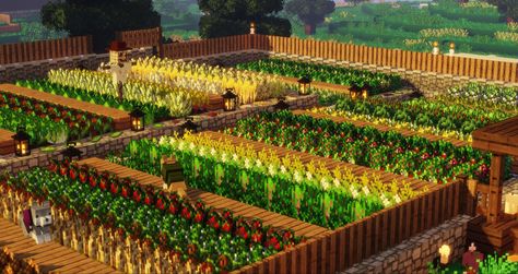 Farm Minecraft Ideas, Minecraft Farm Ideas, Amazing Minecraft Houses, Matching Couple Tattoo, Minecraft Garden, Minecraft Decoration, Sunflower Farm, Rumah Minecraft Sederhana, Minecraft Mansion