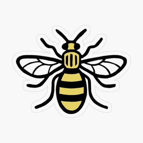 Get my art printed on awesome products. Support me at Redbubble #RBandME: https://www.redbubble.com/i/sticker/Manchester-Bee-by-bumbleteesuk/50009775.O9UDB?asc=u Manchester Bee Tattoo, Bee Tattoo Manchester, Best Movie Couples, Mens Butterfly Tattoo, Manchester Bee, Bee Images, Identity Project, Sleeve Ideas, Leg Sleeve Tattoo