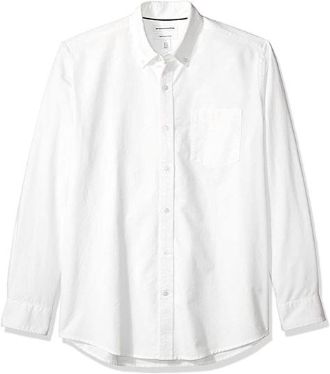 White Button Up Shirt Men, Denim Shorts Outfit Summer, Button Up Shirt Men, White Oxford Shirt, Long Jean Shorts, White Button Up Shirt, Oxford Shirt Men, White Oxford, Amazon Clothing