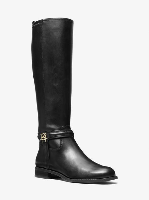 Mindy Leather Boot Trendy Medium Width Leather Knee-high Boots, Medium Width Knee-high Leather Boots, Elegant Medium Width Calf Leather Knee-high Boots, Classic Leather Knee-high Boots Medium Width, Brown Knee-high Boots With Leather Lining, Medium Width, Michael Kors Boots, Wide Width Boots, Leather Boots Women, Classic Chic