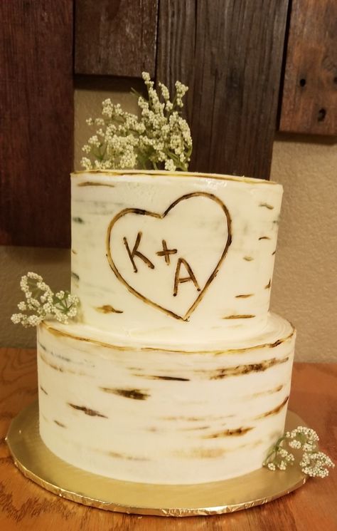 Wedding Cake Birch Tree, Birch Tree Wedding Cake, Birch Wedding Cakes, Birch Tree Cakes, Tree Wedding Cake, 60th Wedding Anniversary Party, Western Wedding Cakes, Wood Wedding Cakes, Wedding Cake Tree