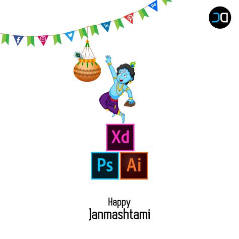 Happy janmashtami Janmashtami Creative Ads Digital Marketing, Janmashtami Social Media Post, Janmashtami Creative Post, Janmashtami Creative Ads, Janmashtami Creative, Standee Design, Digital Advertising Design, Graphic Design Marketing, Brochure Design Layout