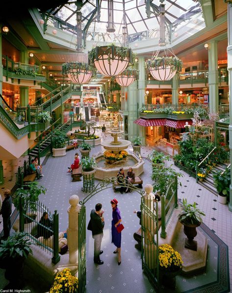 The Glory Days of the Shopping Mall Are Long Gone – Dusty Old Thing 80s Shopping Mall, 80s Mall, Mall Photos, Shopping Mall Interior, Georgetown Washington Dc, 80s Interior Design, Dead Malls, Vintage Mall, 80s Interior