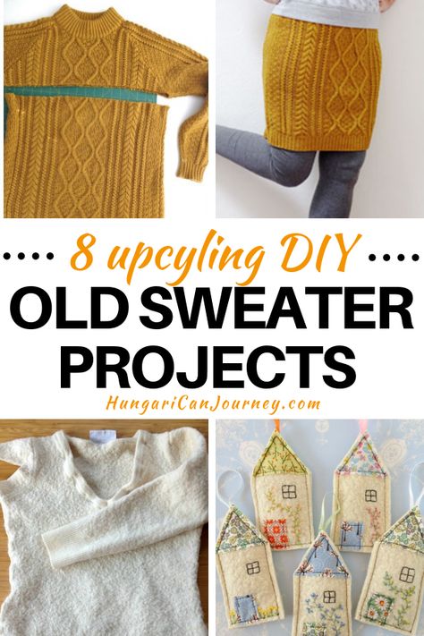 Check out these 8 stunning upcycling old sweater ideas! Creative DIY lovers repurposed old sweaters and turned them into useful household items, home decoration even into a new skirt. So easy to make from old shirts, sweaters! #oldsweaterdiy #sweaterproject #diy #diyhomedecoronabudget #homedecor #upcycle #repurpose #diycrafts #diyprojects Old Sweater Projects, Upcycle Old Sweaters, Old Sweater Diy, Old Sweater Crafts, Sweater Upcycle, Sweater Projects, Sweater Crafts, Upcycling Fashion, Diy Sweater