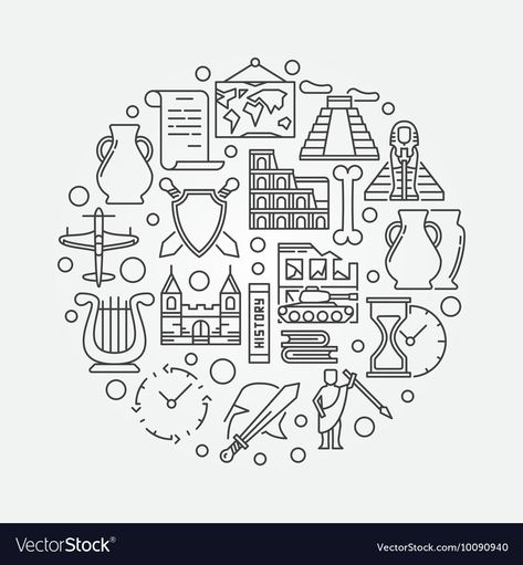 Round history sign Royalty Free Vector Image - VectorStock History Doodles, History Symbol, History Drawings, History Icon, Bullet Journal Banner, Note Doodles, Doodle Icon, History Timeline, Sketch Notes