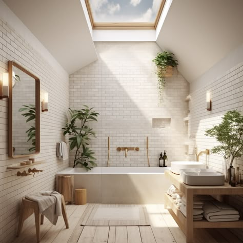 Sunken Bath Shower Combo, Skylight Over Bath, Bath With Skylight, Bathroom California Style, Skylight Over Bathtub, Floor To Ceiling Bathroom Window, Bathroom With Sunroof, Skylights Bathroom, Small Master Bath Ideas Layout