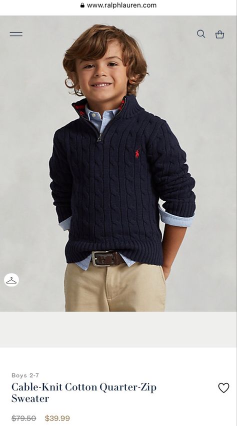 Preppy Toddler Boy, Ralph Lauren Kids Boys, Preppy Boys, Ralph Lauren Kids, Ralph Lauren Boys, Quarter Zip Sweater, Boys Sweaters