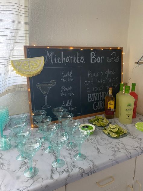 Margherita bar 
Birthday party decor 
Birthday party bar 
Party bar decor 
Party decor 
Chalkboard Margarita Table Party Ideas, Margaritas For A Party, Margarita Party Ideas Birthday, Marg Bar Party, Birthday Bar Ideas Alcohol, Moms And Margaritas Party, Taco Themed Housewarming Party, Margarita Bar Decor, Margarita For Party