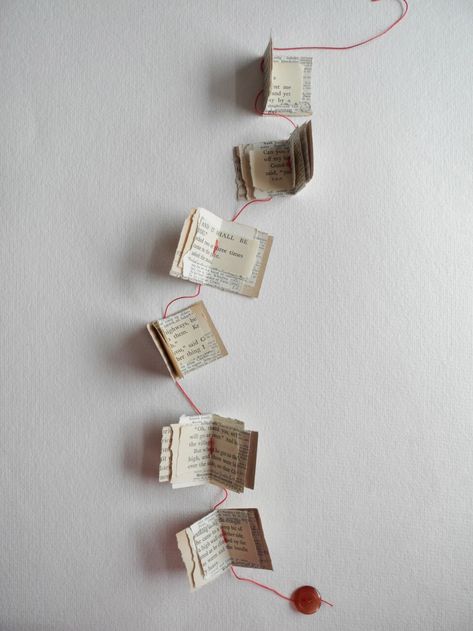 One Bunting Away: Lately and possibly the following weeks Garland Paper, Tiny Books, Penanda Buku, Recycled Books, Book Page Crafts, Deco Nature, Thrift Store Crafts, Banners Buntings, Library Displays