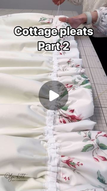 Olga Kott on Instagram: "Cottage pleats - the final touch 👌 #homedecor #curtains #tutorial #tutorials #sewingproject #floral #bedroomdesign #colefaxandfowler" Vintage Curtains Bedroom, How To Make Austrian Curtains, Matilda Goad Curtains, French Country Cottage Curtains & Drapes, Cottagecore Bedroom Curtains & Drapes, Shabby Chic Cottage Curtains & Drapes, Cottage Curtains, Bedroom Bed Design, Bedroom Bed