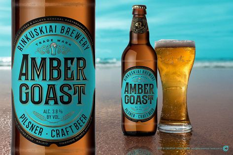 AMBER COAST Craft Beer on Behance Whiskey Packaging, Summer Beer, Label Ideas, Craft Packaging, Branding Graphic Design, Beer Label, Endless Summer, Craft Beer, Art Direction