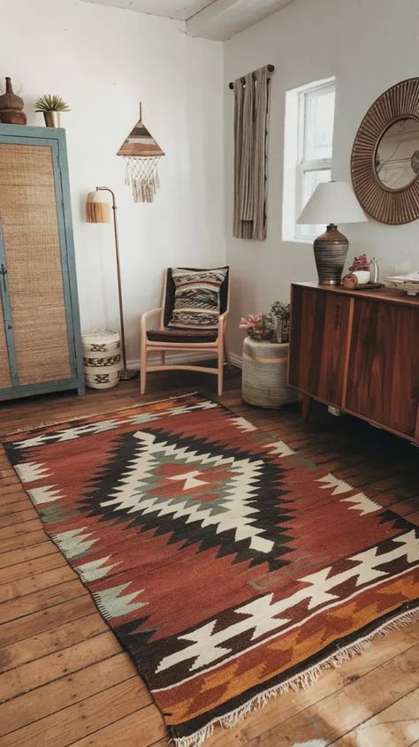 Native Interior Design, Coastal Western Aesthetic, Western Boho Bedroom Ideas, Western Apartment, Western Boho Bedroom, Western Boho Home Decor, Native American Houses, Southwestern Aesthetic, American House Design