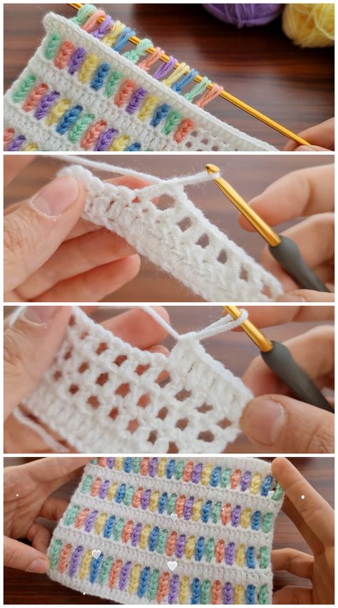 Crochet Blanket Stitch Pattern - Love Crochet Fun Crochet Stitches, Crochet Blanket Stitch, Crochet Box Stitch, Hands Embroidery, Crochet Blanket Stitch Pattern, Crochet Stitches For Blankets, Craft Things, Knitting Paterns, Crochet Afghans