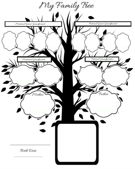 Free-printable family tree Family Tree Drawing Ideas, Tree Drawing Ideas, Family Tree Drawing, Reto Mental, My Family Tree, Family Tree Printable, Pedigree Chart, Family Tree Research, Family Tree Project