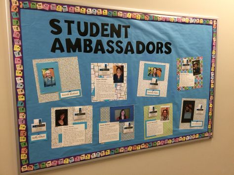 Student Ambassador Board Student Ambassador Ideas, Bulletin Board With Pictures, Board With Pictures, Student Board, Student Ambassador, Student Of The Month, Biology Projects, College Board, Honor Roll