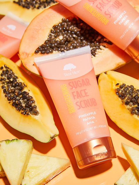 Face Scrub Aesthetic, Tree Hut Face Scrub, Target Wishlist, Sugar Face Scrub, Selfcare Goals, Pineapple Face, Papaya Tree, Sugar Scrub For Face, Natural Hair Growth Tips