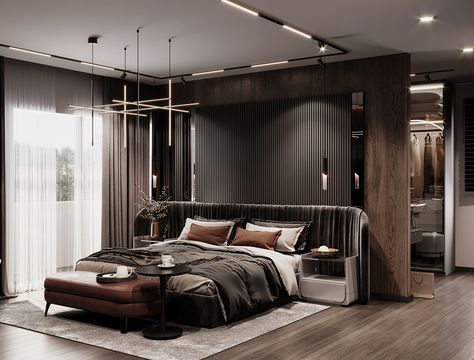 Bodiour Photos, Gold Bedroom Decor, Wooden Bed Design, Luxury Closets Design, Modern Bedroom Interior, Dekorasi Kamar Tidur, Luxury Bedroom Master, Bedroom Bed Design, Modern Bedroom Design