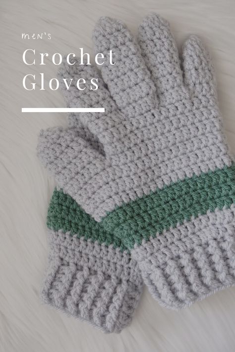 Gloves Free Pattern, Easy Crochet Gloves For Beginners, Men Crochet Projects, Crocheted Gloves Free Pattern, Mens Crochet Projects, Crochet Glove Patterns Free, Gloves Pattern Crochet, Crochet Mittens For Men, Easy Crochet Gloves Free Pattern