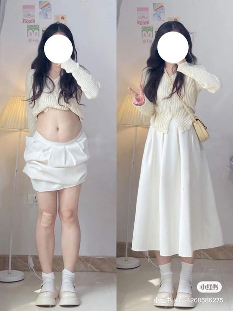 Plus Size Chinese Fashion, Plus Size Korean Outfits Summer, Korean Outfit Plus Size, Chubby Short Girl Outfits, Chubby Korean Outfits, Outfits For Apple Shaped Women, Plus Size Korean Outfits, Chubby Fashion Outfits Korean, Korean Plus Size Fashion