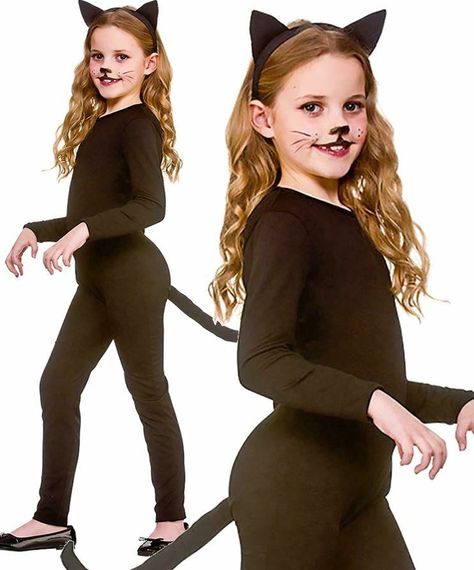 Child BLACK CAT Costume Halloween Fancy Dress Book Week Fancy Dress Animal Kids | eBay Black Cat Fancy Dress, Cat Fancy Dress, Maid Dress Uniform, Cat Costume Halloween, Black Cat Costume, Kids Girls Dress, Black Cat Costumes, Dancer Dress, Cheerleader Costume