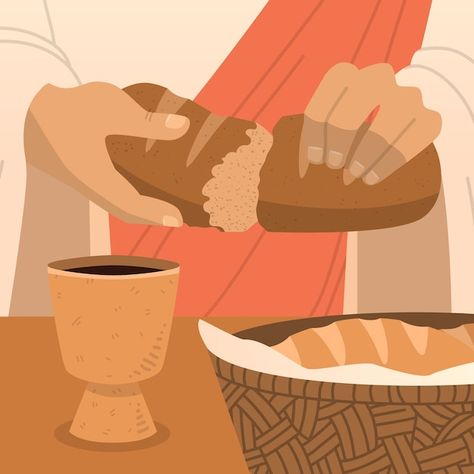 Free vector semana santa with bread and ... | Free Vector #Freepik #freevector #holy-week #bread-wine #religion #christian-religion Bread And Wine, Christian Illustration, Jesus Drawings, Jesus Christ Art, Ayat Alkitab, Jesus Wallpaper, Jesus Christ Images, Jesus Is Life, Holy Week