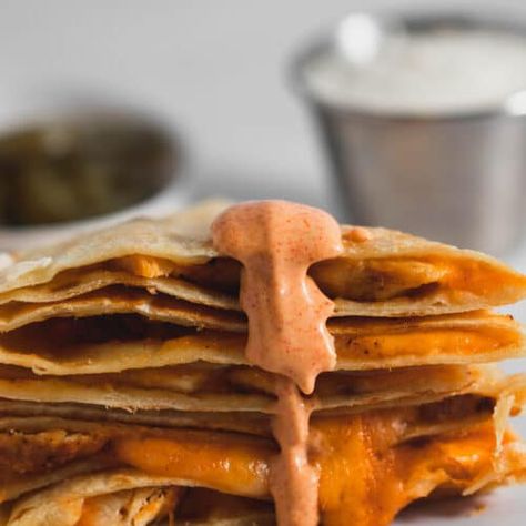 Taco Bell Chicken Quesadilla Copycat - Maritime Glutton Taco Bell Chicken Quesadilla, Chicken Quesadillas Taco Bell, Chipotle Southwest Sauce, Chocolate Glazed Donut, Sweet Onion Sauce, Quesadilla Sauce, Southwest Sauce, Chocolate Glazed Donuts, Onion Sauce