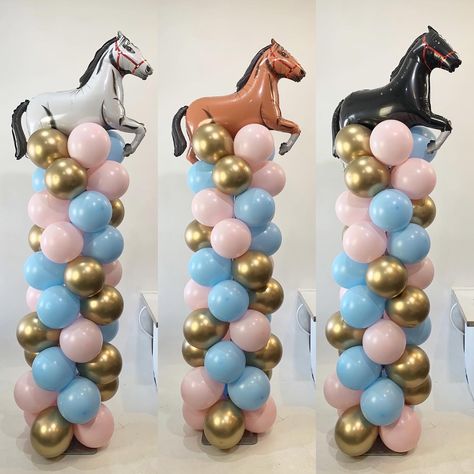 Melbourne Cup, Space Cowboys, Horse Birthday, 2nd Birthday Party Themes, Cowboy Party, Balloon Columns, Foil Balloons, 2nd Birthday Parties, 3rd Birthday