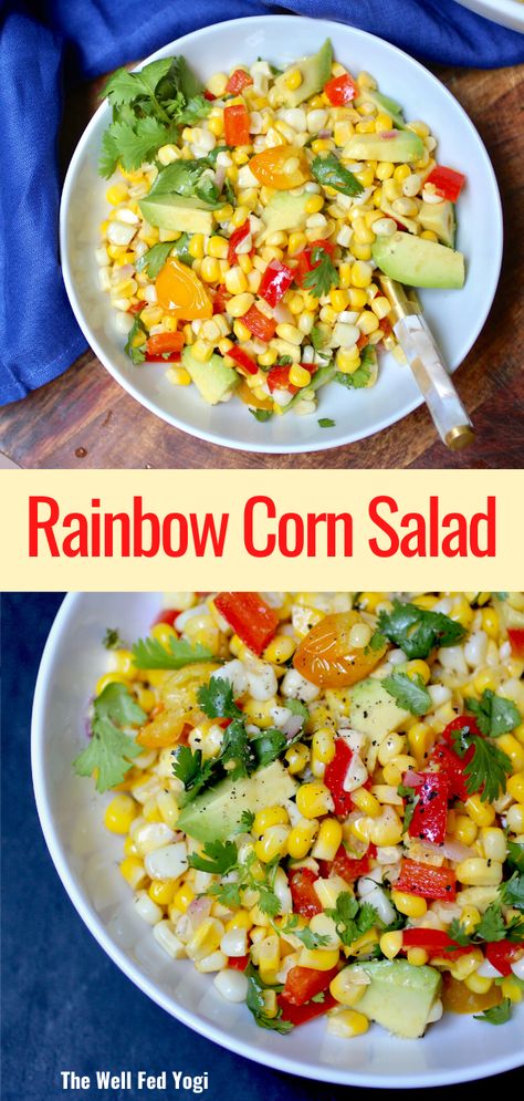 Vegan Corn Salad, Chickpea Salad Vegan, Rainbow Corn, French Potato Salad, Raw Dessert Recipes, Vegan Coleslaw, Cold Salad, Vegan Side Dishes, Vegan Sides