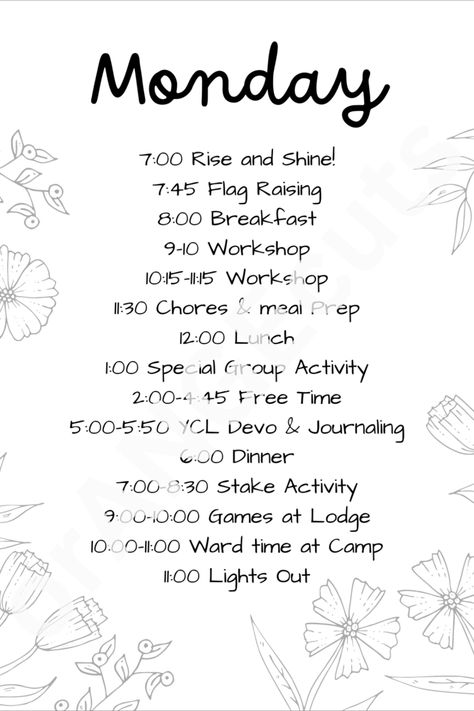 Girls Camp, Girls Camp daily schedule, Girls Camp schedule template, lds, youth theme, young women Girls Camp Ideas, Girls Camp Themes, Young Women Camp Activities, Lds Girls Camp Themes 2024, 2024 Girls Camp, Lds Girls Camp 2024, Lds Girls Camp Themes, Young Women Camp Themes, Faith Walk Ideas Girls Camp