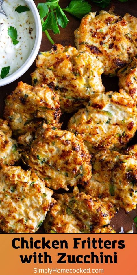 These Chicken Fritters with Zucchini are so delicious, you won’t believe that they’re gluten-free, paleo, and Whole30 approved! Follow my flavor-packed recipe for a tasty meal! Meals With Shredded Zucchini, Whole30 Shredded Chicken Recipes, Chicken And Zucchini Fritters, Paleo Recipes With Shredded Chicken, Chicken Zucchini Fritters Recipe, Whole 30 Shredded Chicken Recipes, What To Do With Shredded Zucchini, Keto Shredded Zucchini Recipes, Optavia Shredded Chicken Recipes