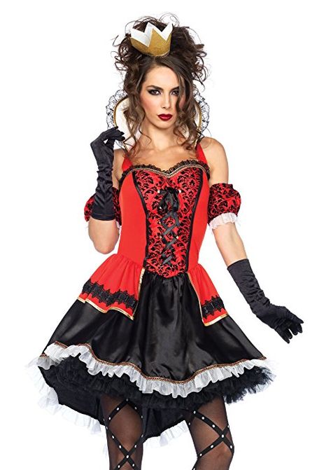 3Pc.Royally Sexy Queen,High/Low Halter Dress,Color: Red/Black, size 1X/2X Army Skirt, Pirate Girl Costume, Army Costume, Light Up Costumes, Skirt Costume, Vampire Costumes, Queen Costume, Halloween Fancy Dress, Leg Avenue