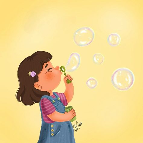 Cartoon Blowing Bubbles, Blow Bubbles Illustration, Bubble Blowing Art, Blowing Bubbles Illustration, Blowing Bubbles Drawing, Bubble Poster, Bubbles Cartoon, Bubbles Illustration, Blow Painting