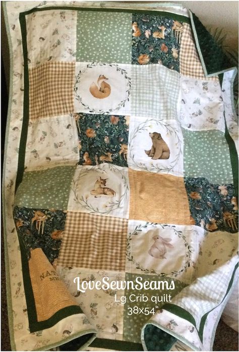 LITTLE FOREST Quilt/forest Friends/woodland Quilt/handmade in Usa/baby Quilt/select Your Animals - Etsy Sage Green Quilt, Forest Baby Quilt, Forest Friends Quilt, Sage Green Forest, Forest Baby Nursery, Gender Neutral Baby Quilt, Baby Blanket Quilt, Bos Baby, Woodland Baby Quilt