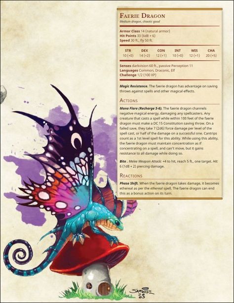 Dnd Familiar Ideas, Homebrew 5e, Dnd Pets, Creature Template, Faerie Dragon, 5e Monsters, Night Elves, Fantastical Creatures, Warcraft Iii