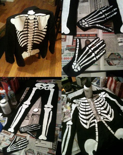 how to make a home made skeleton costume Diy Skeleton Costume Women, Skeleton Costume Ideas, Diy Skeleton Costume, Skeleton Costume Kids, Skeleton Costume Diy, Costume Template, Skeleton Suit, Painted Skeleton, Disney Costume Makeup