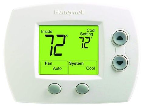 Focuspro 5000 Non-Programmable Thermostat (TH5110D1006) Honeywell Thermostat, Wood Furnace, Fire Pit Materials, Best Humidifier, Heat Pump System, Wood Fuel, Digital Thermostat, Smart Thermostats, Drawing Easy