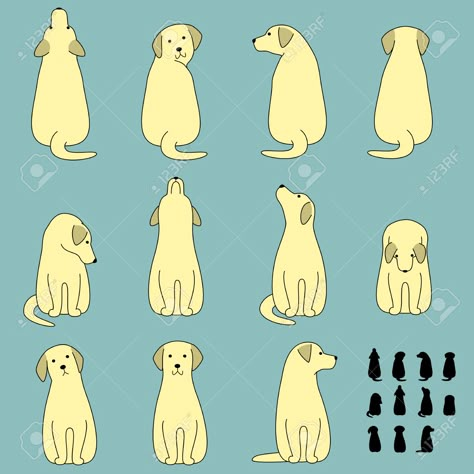 Labrador Retriever Silhouette Images & Stock Pictures. Royalty ... Dog Sitting Down Drawing, Dog Drawing Sitting, Dog Sitting Illustration, Dog Sitting Reference, Dog Sitting Drawing, Dog Poses Reference, Dog Illust, Dog Outline, Sitting Dog