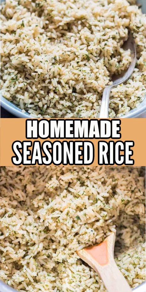 seasoned rice Chicken And Rice Seasoning, Seasonings For White Rice, Stove Top Rice Recipes, Seasoned Rice Recipes Side Dishes, Easy Seasoned Rice Recipes, Seasoning For White Rice, Seasoning White Rice, Homemade Seasoned Rice, Ways To Season Rice