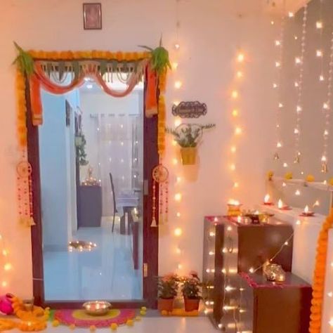 LINA-HOME DECOR || DIY || PLANTS on Instagram: "Save this For your future reference 🪔 Glimpse of last year Diwali Entrance Decor ✨ #diwali #diwalidecorationideas #diwalidecorationideas #deepavali #entrancedecor #diwalirangoli #diya #marigold #festivaloflights #festivalinindia #explorepage #viralreels" Diwali Entrance Decor, Diwali Decorations At Home Entrance, Diwali Decorations At Home, Diy Diwali Decorations, Brother And Sister Love, Diwali Diy, Home Entrance, Rangoli Designs Flower, Diwali Rangoli