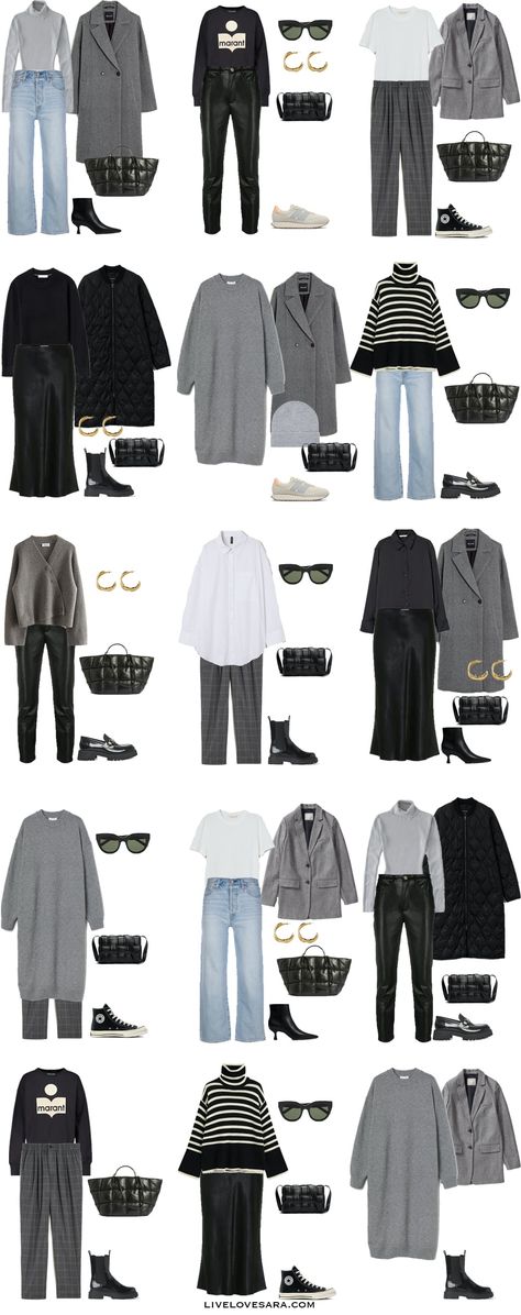 How to Build a Minimalist Capsule Wardrobe for Fall - livelovesara Modern Minimalist Fashion Edgy, Capsule Edgy Wardrobe, Minimalist Edgy Style, Minimal Outfits For Women, Edgy Minimalist Style, Minimalist Style Women, Edgy Capsule Wardrobe, Edgy Wardrobe, Capsule Wardrobe 2023