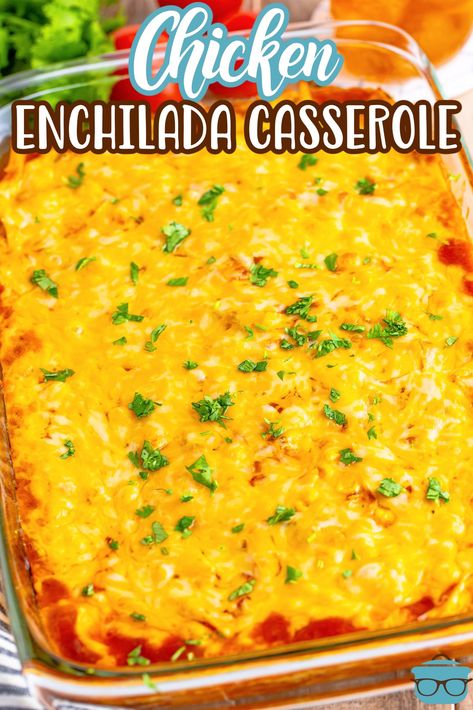 Shredded Chicken Enchiladas Easy, Best Enchilada Casserole, Casserole With Shredded Chicken, Light Healthy Meals, Enchilada Casserole Chicken, Chicken Enchilada Casserole Easy, Layered Enchiladas, Cheese Enchilada Sauce, Chicken Enchiladas With Corn Tortillas