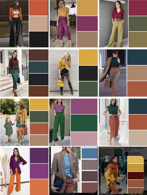 Autumn Color Palette Fashion, Deep Autumn Color Palette, Color Knowledge, Colour Combinations Fashion, Color Combos Outfit, Color Blocking Outfits, Color Combinations For Clothes, Deep Autumn, Color Trends Fashion