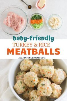 Fleisch-Reisbällchen für Babys Baby Sausage Recipes, Rice Finger Food, Meals For Soft Food Diet, Recipes Using Baby Food Puree, Baby Finger Foods 1 Year, Dinner For 13 Month Old, Snacks For 10 Month Old, Blw Ground Turkey, Baby Food Meat Recipes