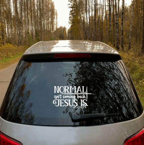 Christian Car Decals Window Stickers, Christian Car Decals, Fall Decal, Christian Decals, Christian Shirts Designs, Vinyl Quotes, Car Window Stickers, Truck Decals, Water Bottle Decal