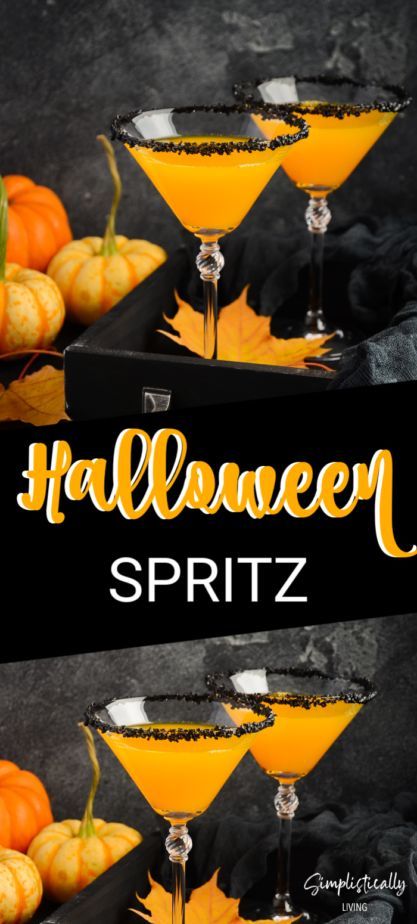 This Halloween Spritz combines the colors of Halloween, orange and black and a Classic Aperol Spritz Recipe to make the perfect Halloween cocktail. #halloween #halloweencocktail #spritz #halloweenspritz #aperol #aperolrecipe Autumn Aperol Spritz, Aperitivo Halloween, Halloween Spritz, Alcohol Bouquet, Halloween Meal, Halloween Alcohol, Cocktail Halloween, Aperol Spritz Recipe, Recetas Halloween