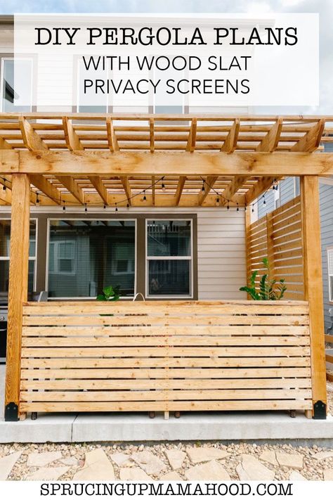 Does your backyard need some extra shade and privacy? Add a pergola! These detailed DIY pergola plans go over everything you need including drawings, instructions and list of materials! #pergoladesign #diypergola #privacywall #privacyscreen #backyardinspo #patiodesign #patioinspo #outdoorfurniture Diy Pergola Plans, Terrasse Med Tak, Grill Area, Building A Pergola, Privacy Walls, Backyard Inspo, Pergola Plans, Diy Pergola, Pergola Patio